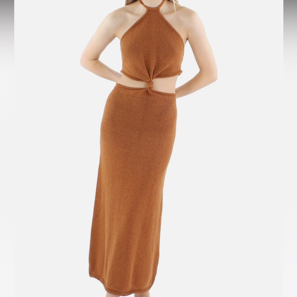 CULT GAIA Cameron Womens Knit Cut Out Halter Dress